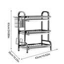 Escorredor Kitchen Rack Aço Inoxidável Organizador Louça Preto Pia Kitchen Rack Aço Ino