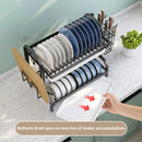 Escorredor Kitchen Rack Aço Inoxidável Organizador Louça Preto Pia Kitchen Rack Aço Ino