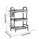 Escorredor Kitchen Rack Aço Inoxidável Organizador Louça Preto Pia Kitchen Rack Aço Ino